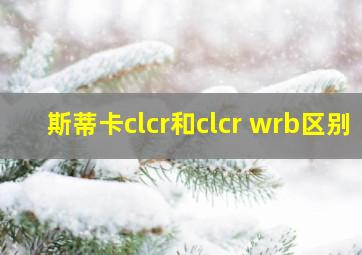 斯蒂卡clcr和clcr wrb区别